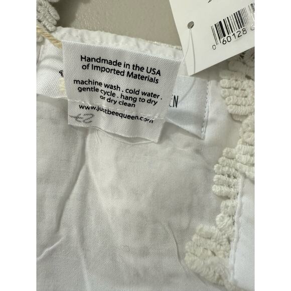 NWT Just Bee Queen Tulum Bali Ruched Crochet Lace Midi Dress White Size M - Picture 14 of 14